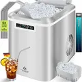 Produktbild: Eiswürfelbereiter Eiswürfelmaschine Edelstahl Ice Maker 12 Kg 24 H Zubereitung In 7 Min 2.2 Liter Wassertank 2 Eiswürfel-größen Silber - Kesser