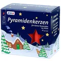 Produktbild: EWA - Kerzen Pyramidenkerzen, 14 mm, rot, 24 Stück, Tropflos, Brenndauer ca. 1 Std. 30 Min.