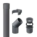 Produktbild: INEFA 2m Fallrohr Set DN50 / 50mm, PVC Anthrazit Dachrinnenzubehör, einfache Steckmontage, Made in Germany