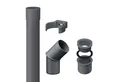Produktbild: INEFA Regenfallrohr Fallrohr Set DN50 / 50mm, (Anthrazit), Regenrohr-Set aus PVC-U, Dachrinnenzubehör, einfache Steckmontage