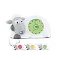 Produktbild: ZAZU Sam The Lamb Uhr – Schlafcoach Uhr und Nachtlicht für Kinder | Bringt Ihrem Kind mit visuellen Indikatoren bei, wann es aufwachen soll | Einstellbare Helligkeit | Automatische Abschaltung (Grau)