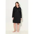 Produktbild: Ulla Popken Nachthemd Nachthemd Kragen Satindetails Langarm schwarz 50/52