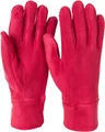 Produktbild: styleBREAKER Damen Touchscreen Fleece Handschuhe Einfarbig, warme Fingerhandschuhe, Winter 09010047, Farbe:Weinrot