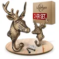 Produktbild: LouMaxx Kleiderhaken Hirsch - 2er Set Hirsch Haken Garderobenhaken in Gold