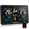 Produktbild: Kalawen Wetterstation mit Außensensor Innen und Außen 9-IN-1 Wireless Digital Wecker Barometer Weather Station Temperatur-Feuchtigkeits-Monitor Wettervorhersage für Zuhause Hausgarten Büro