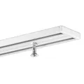 Produktbild: GARDINEUM 1,20 m Vorhangschiene, Aluminium, weiß, glatte, glänzende Oberfläche, 2-läufig, vorgebohrt mit Endkappe, hochwertig, flach