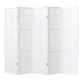Produktbild: Homestyle4u Paravent Raumteiler Holz Trennwand Weiß Indoor Hochzeit Sichtschutz (5 St., 5-teilig), faltbar