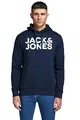 Produktbild: JACK & JONES Herren Hoodie Kapuzensweatshirt JJ Ecorp Logo Sweat Hood, Farbe:Blau, Artikel:- Navy Blazer, Größe:XL