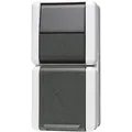 Produktbild: Jung Steckdose 876 W, WG 800, IP44, Aufputz, 1-fach, grau, Feuchtraum, mit Schalter