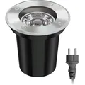 Produktbild: ledscom.de Bodeneinbaustrahler BOJA für außen Edelstahl rund IP67 108mm Ø inkl. GU5.3 LED (warmweiß, 6,56W, 483lm, 30°) mit Netzteil