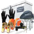 Produktbild: Transportbox Satz Alubox Anhängerschloss 2x Spanngurte Ratsche Deichselhaube