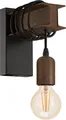 Produktbild: EGLO Wandlampe Townshend 4, 1 flammige Vintage Wandleuchte im Industrial Design, Retro Lampe aus Stahl, Farbe: Schwarz, braun, Fassung: E27