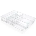 Produktbild: ALPOONS® - Schubladen Organizer (6er transparent) mit Antirutsch Pads für einen extra stabilen Halt. Organizer Schublade für eine klare Übersicht. Organizer Schminke sorgt für Ordnung im Chaos.