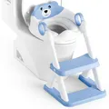 Produktbild: Rabb 1st Toilettenleiter für Kinder, Upgraded Kindertoilette für Jungen und Mädchen, 2 in 1 Kind Toilettensitz mit Treppe, Spritz und Rutschfestes Trittbrett