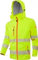 Produktbild: ACE Neon Lite Softshell-Warnjacke Warnschutz-Jacke für Arbeit abnehmbare Kapuze