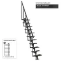 Produktbild: Dolle Mittelholmtreppe Atlanta bis 300cm Geschosshöhe RAL7016 Nebentreppe Treppe