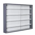 Produktbild: Inter Link - Sammlervitrine - Hängevitrine - Wandregal - Glasvitrine - Wandvitrine - Hängeregal - Schaukasten - MDF - Grau/Weiß (80x60x9.5 cm) Collecty Grau