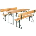 Produktbild: Tectake Bierzeltgarnitur Franz Ii 3 Teilig  Klappbar  Abnehmbare Rückenlehnen Tisch 170 x 69 x 77 cm  Bank 170 x 41 x 83 cm  170 x 69 x 76 cm Braun