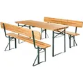 Produktbild: tectake Bierzeltgarnitur, Braun, Holz, Rechteckig, Gartenmöbel, Gartenmöbel-Sets