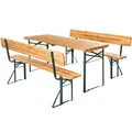 Produktbild: Bierzeltgarnitur klappbar mit Rückenlehne Holz für Outdoor Set bis 8 Personen