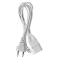 Produktbild: EMOS - IP20 Verlängerungskabel 3m - mit Euro-Stecker & Kupplung - 250 V, 2,5 A, 575 W - H03VVH2-F 2 x 0,75 mm2 - erhöhter Berührungsschutz - für Innen - geeignet für Lampen, Fernseher, usw. - weiß