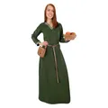 Produktbild: Vehi Mercatus Mittelalter Kleid Langarm, mit Borte Sigyn Baumwolle- Blau, Rot, Gr??n, Schwarz oder Braun- Mittelalter, LARP, Reenactment (DE/NL/SE/PL, Alphanumerisch, M, Regular, Regular, Gr??n)