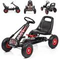 Produktbild: Kinderfahrzeug GOKART Tretauto Kinder Handbremse bis 30 kg Auto mit 4 Rädern ROT