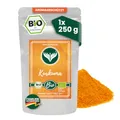 Produktbild: Azafran BIO Kurkuma Pulver, Kurkumawurzel fein gemahlen, Kurkumapulver als Gewürz oder für Curcuma Tee/Milch 250g