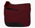Produktbild: Engel Reitsport | SCHABRA1-D-BOR-BOR | Schabracke | Steppstoff | Lammfell im Sattelbereich | Half Lined | Fellkranz vorne | Dressur | Stoff Bordeaux Fell Bordeaux