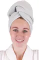 Produktbild: Betz 1 Stück Turban Handtuch 100% Baumwolle Turbantuch - Haar Turban - Frottier Kopfhandtuch - Farbe Silbergrau