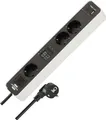 Produktbild: Brennenstuhl Ecolor Steckdosenleiste 3-fach mit Countdown Timer, 1x USB A, 1x USB C, weiß/schwarz, 1,5m H05VV-F 3G1,5