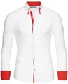Produktbild: Reslad Männer Hemd bügelleicht Slim Fit Freizeit-Hemden Business Herren Kontrast buntes Langarmhemd RS-7050 Weiß Rot Gr XL
