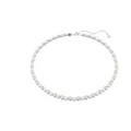 Produktbild: Swarovski Matrix Tennis Halskette, Weiße, Rhodinierte Damenhalskette mit Strahlenden Kristallen und Kleineren Kristallperlen im Wechsel, Länge: 41-44 cm