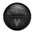 Produktbild: Wilson NBA Team Premiere Basketball, Dynamisches Tiefendesign mit strukturierter Schlangenhaut und besticktem Teamaufnäher, Team: Milwaukee Bucks, Farbe: Schwarz, Größe: 7