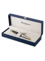 Produktbild: Waterman Hémisphère Ballpoint pen | Metal & Black Lacquer with Gold trim & Chiselled cap | Medium tip | Blue Ink | Gift Box