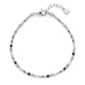 Produktbild: JEWELS BY LEONARDO Armband Ciao Lizo • Arm-Schmuck aus silberfarbenem Edelstahl • aufgereihte geometrische Perlen in Schwarz und Weiß • 18,5-21,5 cm Länge • Schmuck Geschenk für Frauen • 025732