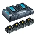 Produktbild: Makita Power Source Kit Li 18V 4x 6Ah Akkus + Doppelladegerät