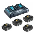 Produktbild: Makita Power-Source Kit 18V 6,0 Ah 199485-6 ( 4 x BL1860B + Doppellader DC18RD )