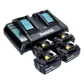 Produktbild: Makita Power Source Kit 18 V mit 4x Akku 6,0 Ah + DC 18 RD Ladegerät 199485-6