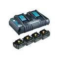 Produktbild: Makita DC18RD Batterieladegerät + Batterie 4 x 199485-6