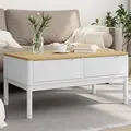Produktbild: vidaXL Couchtisch FLORO Weiß 99x55,5x45 cm Massivholz Kiefer