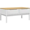 Produktbild: vidaXL Couchtisch FLORO Weiß 99x55,5x45 cm Massivholz Kiefer 374018