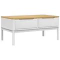 Produktbild: vidaXL Couchtisch FLORO Weiß 99x55,5x45 cm Massivholz Kiefer