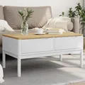 Produktbild: Couchtisch FLORO Weiß 99x55,5x45 cm Massivholz Kiefer