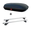 Produktbild: VDP Dachbox, (Für Ihren Opel Zafira III (Tourer) (5Türer) ab 2011 mit anliegender Reling), Dachbox VDPBA320 320Ltr carbonlook abschließbar + Alu Dachträger RB003 kompatibel mit Opel Zafira III (Tourer) (5Türer) ab 2011