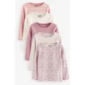 Produktbild: Next Langarmshirt 5er-Pack gerippte Langarmoberteile (5-tlg) rosa 116 (6J)