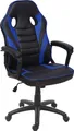 Produktbild: Bürostuhl MCW-F59, Schreibtischstuhl Drehstuhl Racing-Chair Gaming-Chair, Kunstleder schwarz/blau