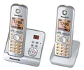 Produktbild: Panasonic KX-TG6722GS Duo Schnurlostelefon (4,6 cm (1,8 Zoll) Display, Smart-Taste, Freisprechen, Anrufbeantworter) perlsilber
