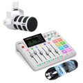 Produktbild: Rode Rodecaster Pro II Weiss mit Podmic Weiss und Kabel