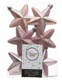 Produktbild: 6er Set Anhänger PVC Stern Puderrosa Weihnachtskugeln Baumschmuck bruchfest